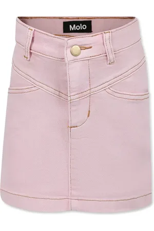 Molo Logo-tag denim skirt