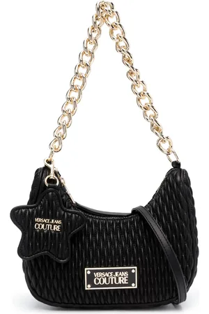 VERSACE Logo-plaque quilted shoulder bag