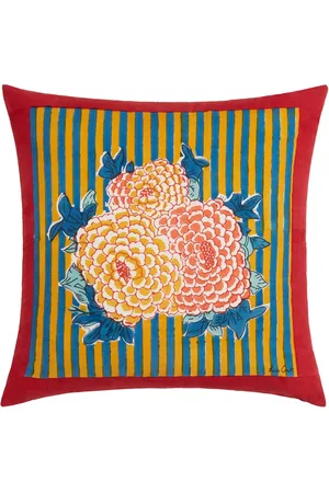 LISA CORTI Floral-print cotton cushion