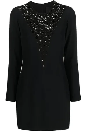 John Richmond Rhinestone-embellished long-sleeve dress