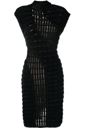 GENNY Iconic-panelled yarn midi dress