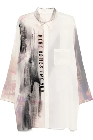 YOHJI YAMAMOTO Abstract print oversized shirt