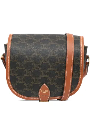 Céline 2019 Medium Triomphe Coated Canvas Folco crossbody bag