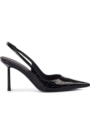 LE SILLA Bella croc-embossed slingback pumps