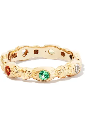 Bleue Burnham 9kt yellow Nature Round Root sapphire ring