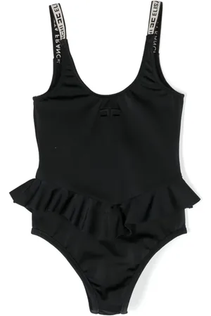 Elisabetta Franchi Logo-print ruffled swimsuit