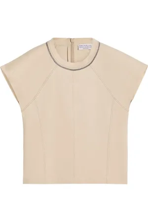 Brunello Cucinelli Cap-sleeve structured top