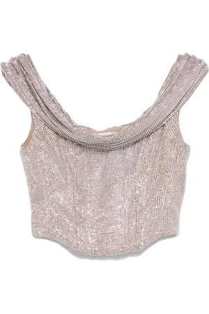 GIUSEPPE DI MORABITO Crystal-embellished corset top