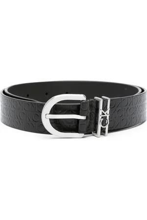 Calvin Klein Debossed logo-print leather belt