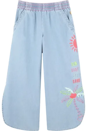 Billieblush Embroidered wide-leg jeans