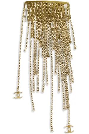 CHANEL 2002 chain fringe hair comb