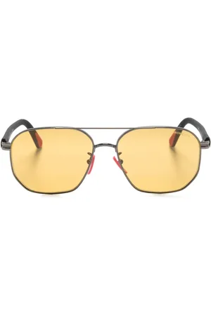 Moncler Double-bridge geometric-frame sunglasses