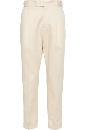 PT Torino Feather-detail poplin trousers