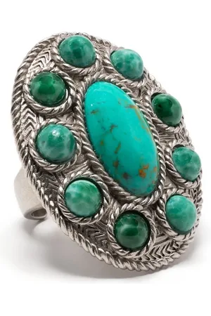Roberto Cavalli Turquoise-stone adjustable ring