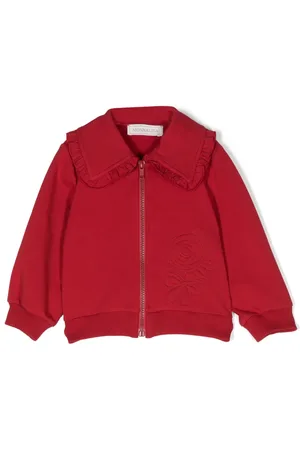MONNALISA Tonal-stitching zip-up cardigan