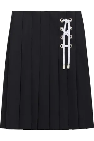Prada Pleated gabardine midi skirt
