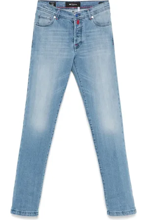 Kiton Logo-patch jeans