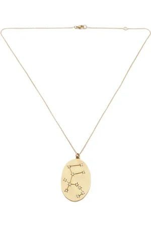Brooke Gregson 14kt yellow Aquarius medallion diamond necklace