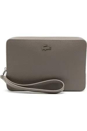 Lacoste Chantaco piqu?? leather clutch bag