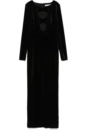 Alessandra Rich Ribbon velvet maxi dress
