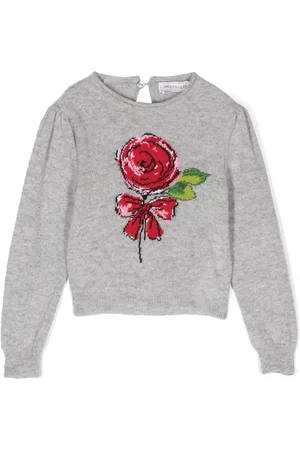 MONNALISA Graphic-print wool jumper