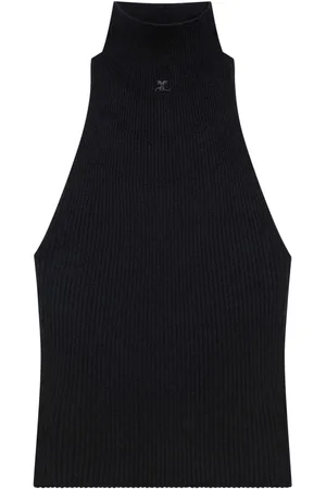 Courrèges Ribbed mock-neck tank top
