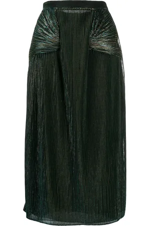 MARCO DE VINCENZO Metallic pleated midi skirt