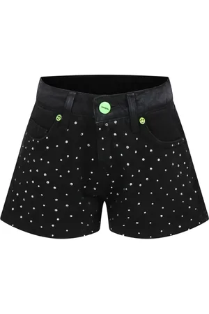 BARROW Rhinestone-embellished denim shorts