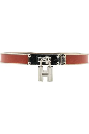 Hermès 1990-2024 Leather Kelly Cadena Lock Bangle Bracelet costume bracelet