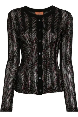 Missoni Zigzag-woven collarless cardigan