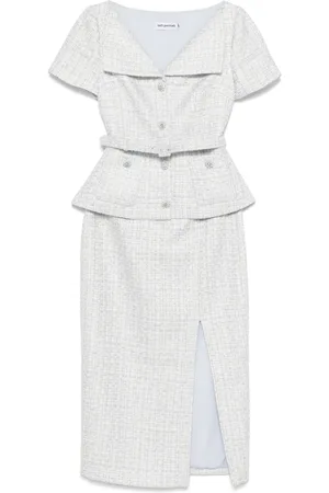 Self-Portrait Bouclé midi dress