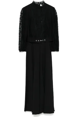 NISSA Lace-detailed midi dress