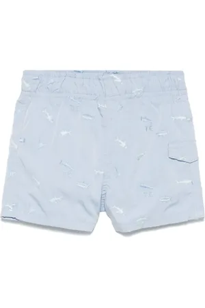 Tartine Et Chocolat Shark-embroidered swim shorts