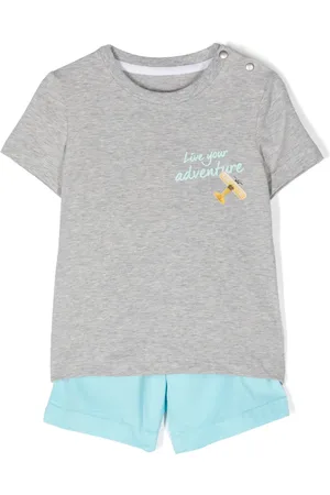 Lapin House Slogan-print shorts set