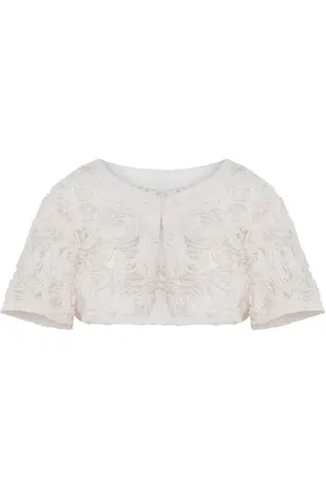 Unreal Fur Rose-appliqu?? jacket