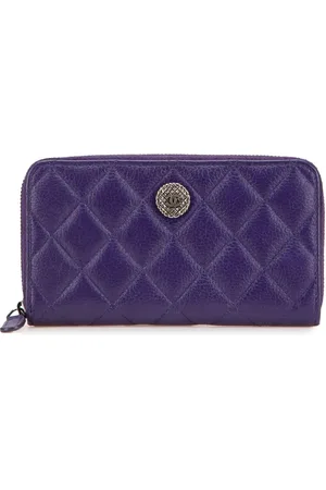 CHANEL 2015-2016 Quilted Calfskin Button CC Zip Around Wallet long wallets