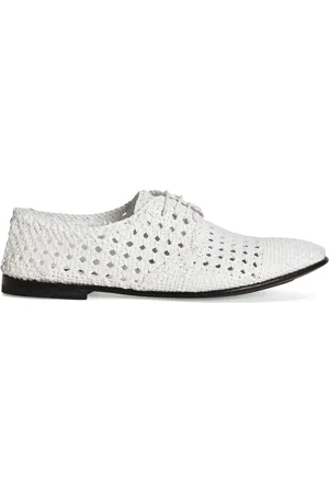 Dolce & Gabbana Woven raffia Derby shoes