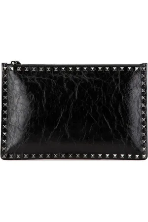VALENTINO GARAVANI 2000-2017 Crinkled Calfskin Rockstud clutch bag