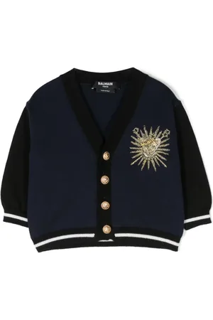 Balmain Logo-embroidered cotton cardigan