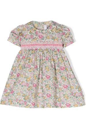 Mariella Ferrari Smocked-panel floral dress