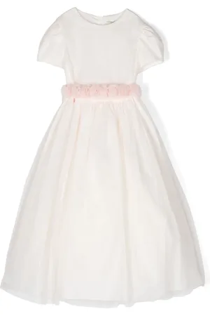 Il gufo Floral-appliqu?? tulle dress