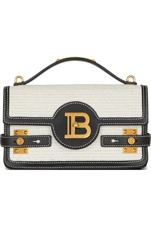Balmain Raffia B-Buzz shoulder bag
