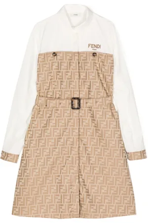 Fendi FF logo-print belted dress