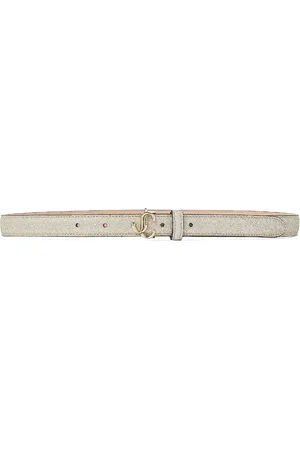 Jimmy Choo Helina logo-buckle glitter belt