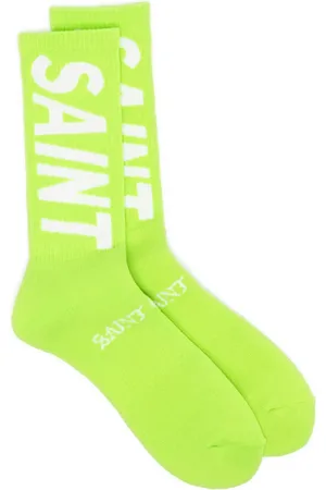 SAINT MXXXXXX Intarsia-knit logo socks