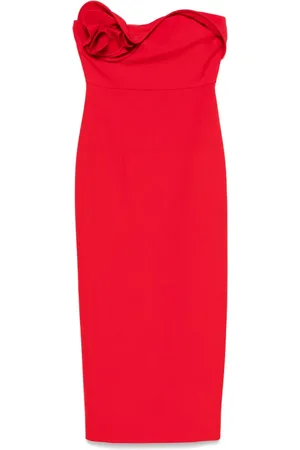 Roland Mouret Flower drape midi dress