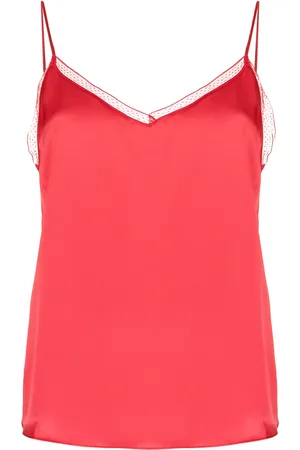 Paule Ka Lace-trimmed silk top