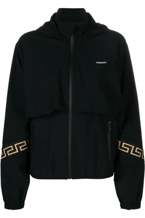 VERSACE Grace-pattern zip-fastening jacket