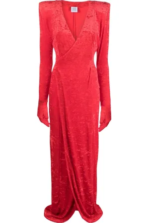 Vetements Dynasty velvet wrap gown