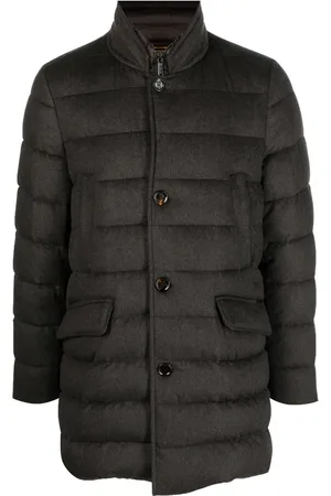 MOORER Padded button-up down jacket